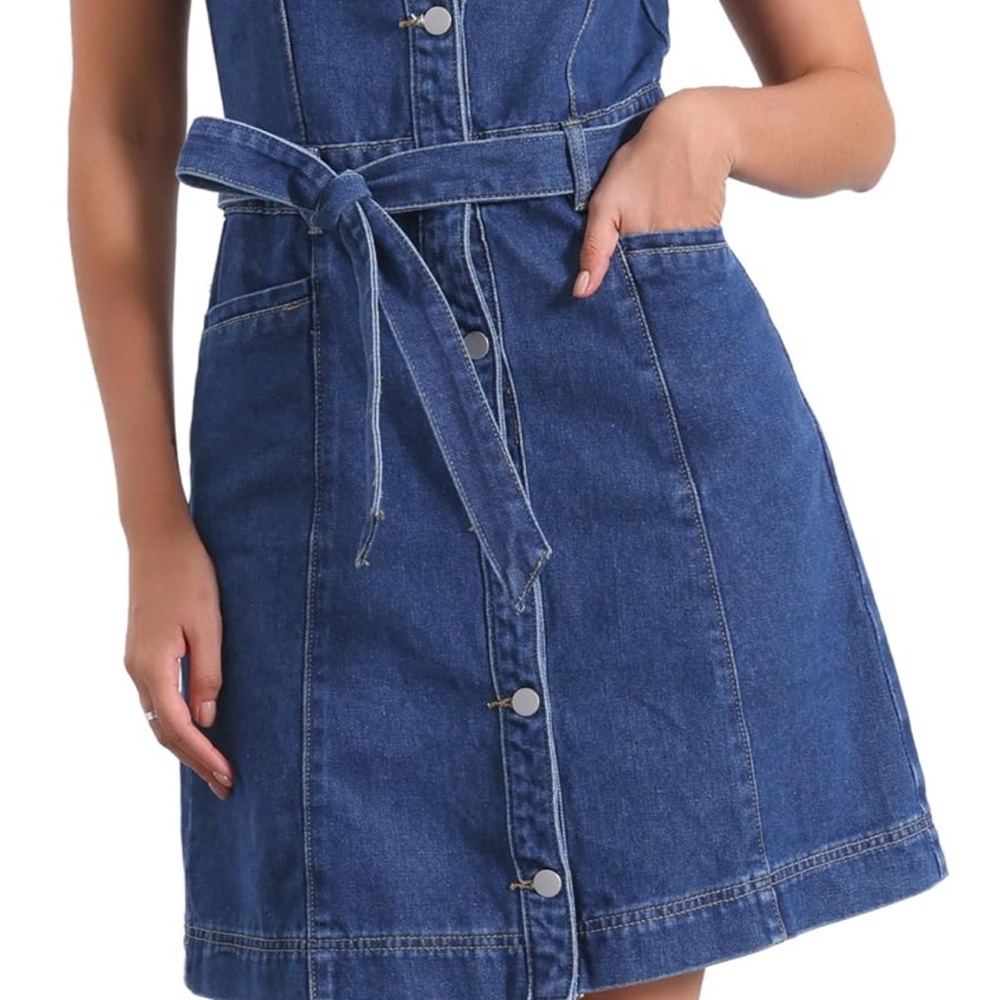 Allegra K Blue Denim Mini Dress
